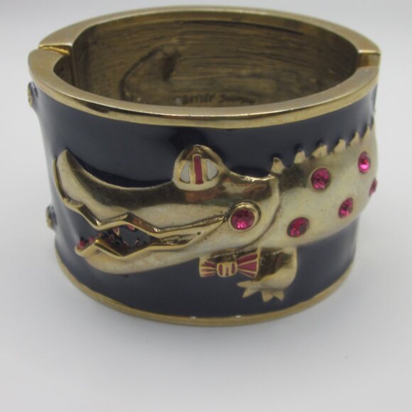 Betsey Johnson Jeweled Alligator Clamper Bracelet - Picture 2 of 5
